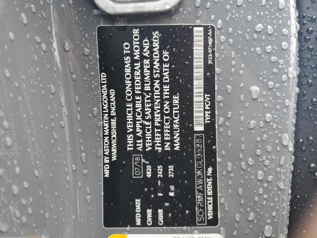 2019 ASTON MARTIN DB11 SCFRMFAW0KGL06287
