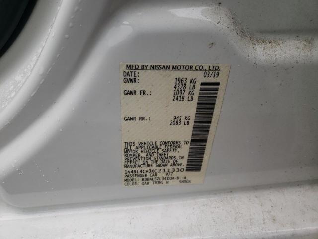 2019 NISSAN ALITMA 1N4BL4CV3KC211330