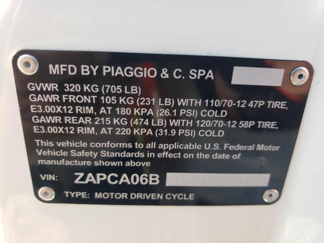 2020 VESPA MOPED ZAPCA06B1L5101766