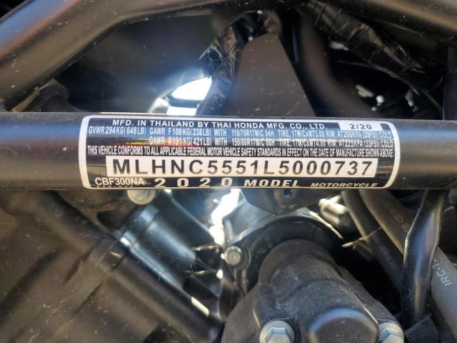2020 HONDA CBF300 NA MLHNC5551L5000737