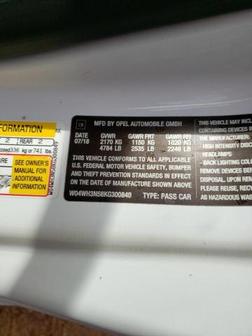 2019 BUICK CASCADA PR W04WH3N58KG300849