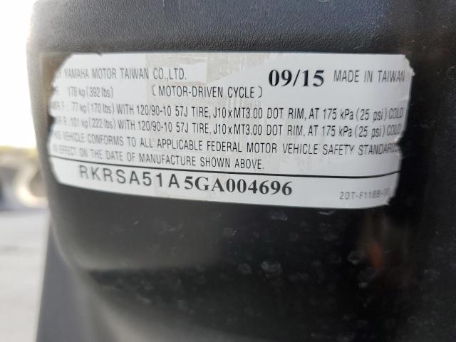 2016 YAMAHA ZUMA RKRSA51A5GA004696
