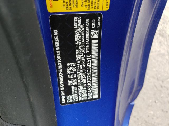 2022 BMW M440I WBA53AT02NCJ92510