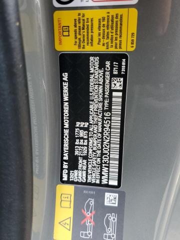 2022 MINI COOPER SE WMW13DJ02N2R94516