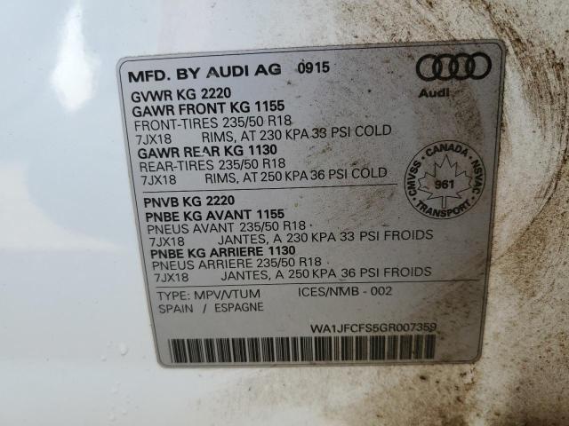 2016 AUDI Q3 PROGRES WA1JFCFS5GR007359