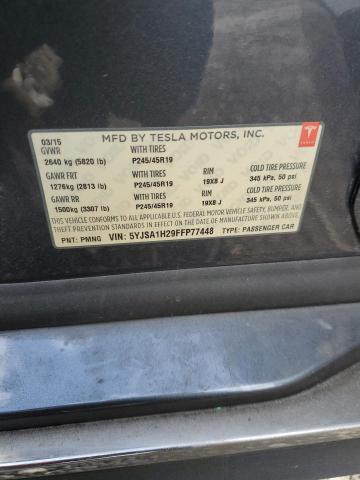 2015 TESLA MODEL S 85 5YJSA1H29FFP77448