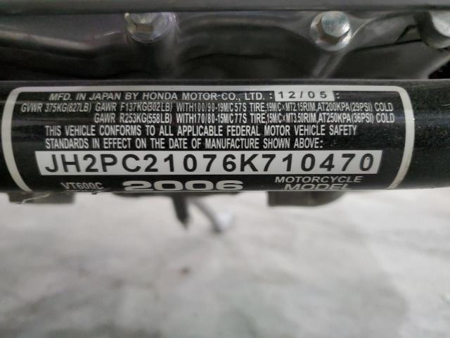 2006 HONDA VT600 C JH2PC21076K710470