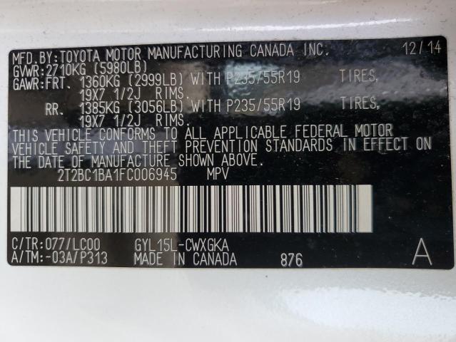 2015 LEXUS RX 450H 2T2BC1BA1FC006945
