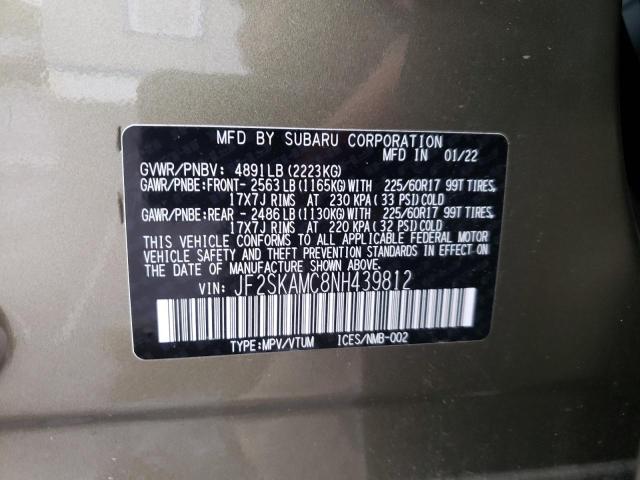 2022 SUBARU FORESTER W JF2SKAMC8NH439812