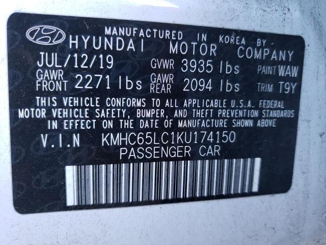 2019 HYUNDAI IONIQ BLUE - KMHC65LC1KU174150