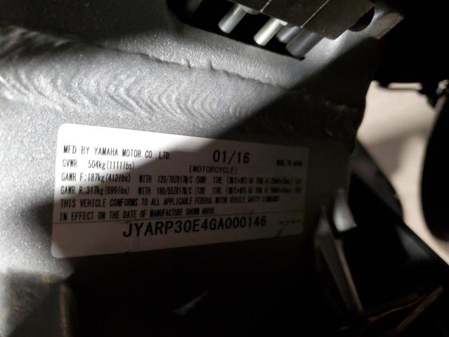 2016 YAMAHA FJR1300 AE JYARP30E4GA000146
