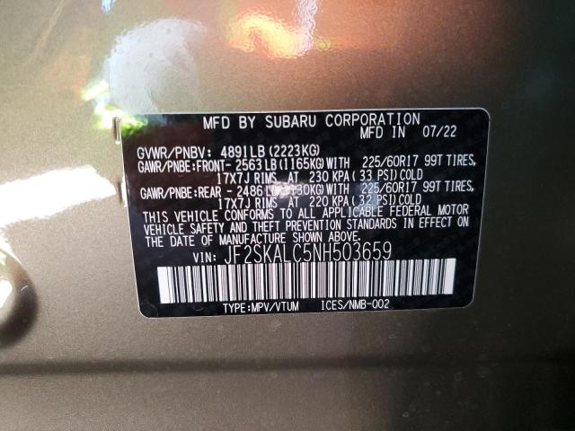 2022 SUBARU FORESTER W JF2SKALC5NH503659