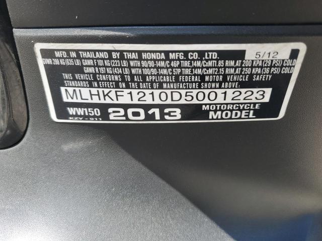 2013 HONDA PCX 150 MLHKF1210D5001223