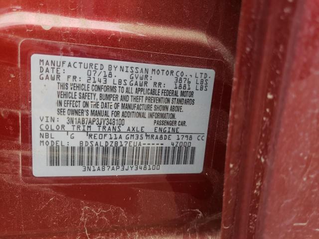 3N1AB7AP3JY348100 Nissan SENTRA S