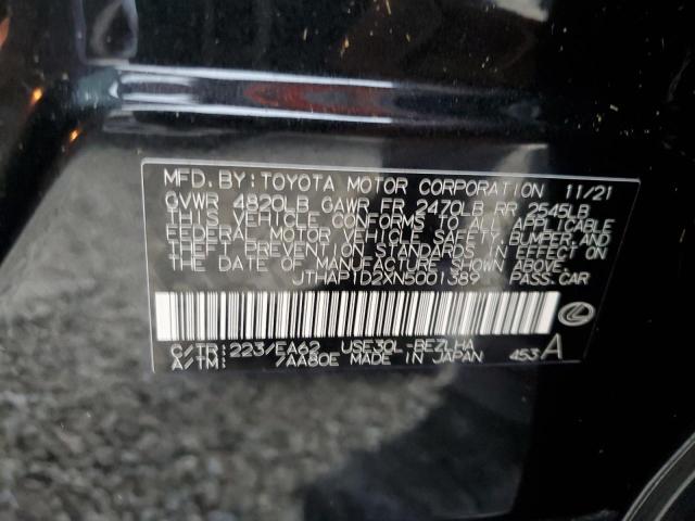 2022 LEXUS IS 500 F S JTHAP1D2XN5001389