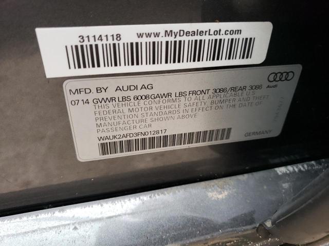 2015 AUDI S8 QUATTRO WAUK2AFD3FN012817