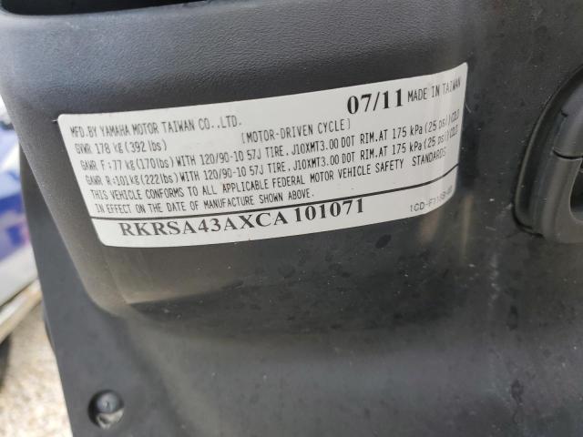2012 YAMAHA YW50 F RKRSA43AXCA101071
