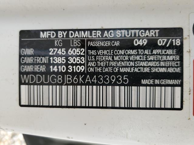 2019 MERCEDES-BENZ S 63 AMG 4 WDDUG8JB6KA433935