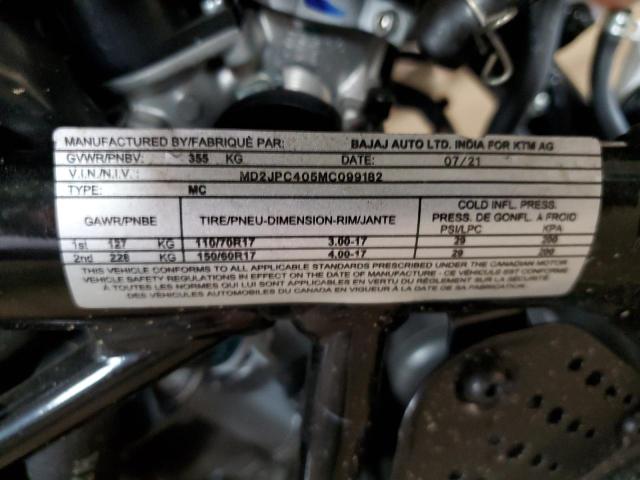 2021 KTM 200 DUKE MD2JPC405MC099182