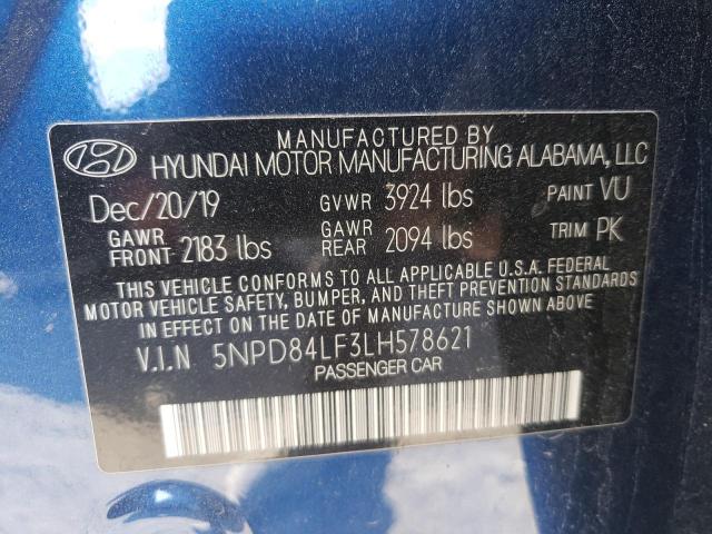 VIN 5NPD84LF3LH578621 2020 HYUNDAI ELANTRA no.10