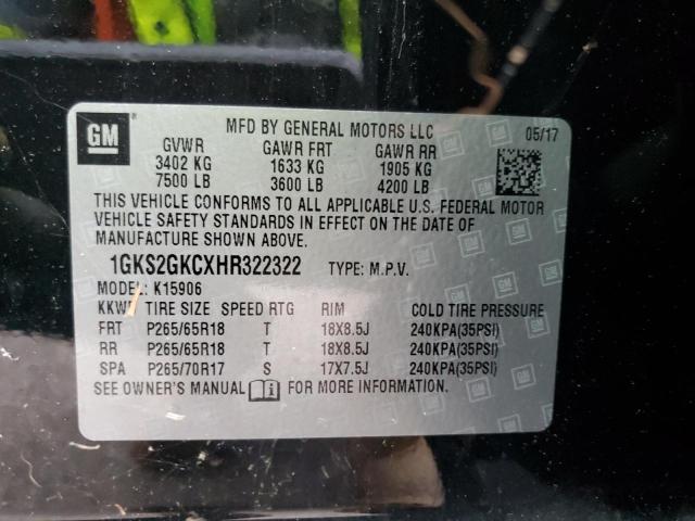 2017 GMC YUKON 1GKS2GKCXHR322322