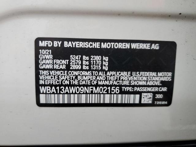 2022 BMW M440XI GRA WBA13AW09NFM02156