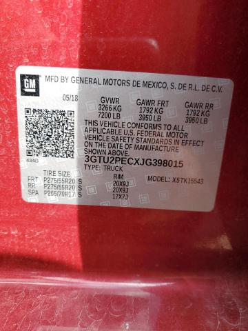 2018 GMC SIERRA 3GTU2PECXJG398015