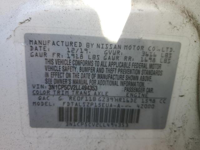 3N1CP5CV2LL494353 Nissan KICKS SV
