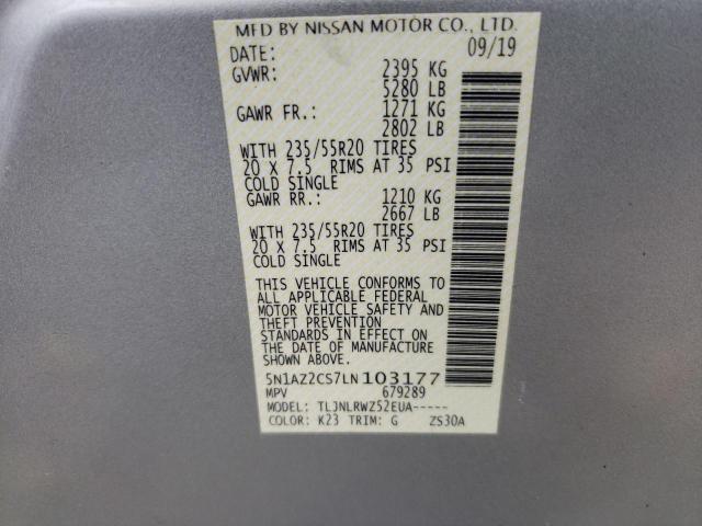2020 NISSAN MURANO SL 5N1AZ2CS7LN103177