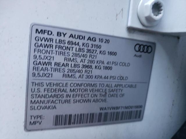 2021 AUDI SQ7 PRESTI WA1VWBF71MD015930