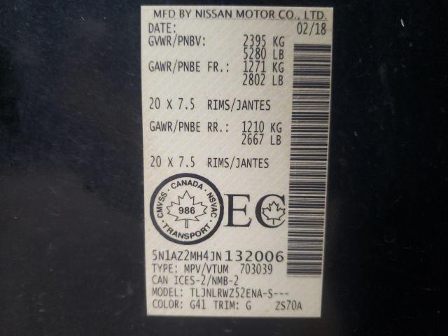 5N1AZ2MH4JN132006 Nissan MURANO S