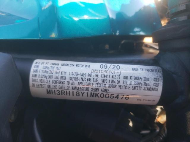 2021 YAMAHA YZFR3 A MH3RH18Y1MK005476