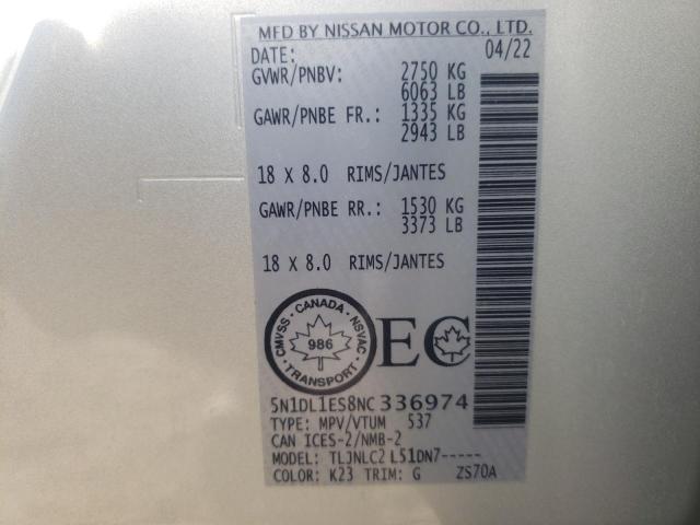 2022 INFINITI QX60 PURE 5N1DL1ES8NC336974