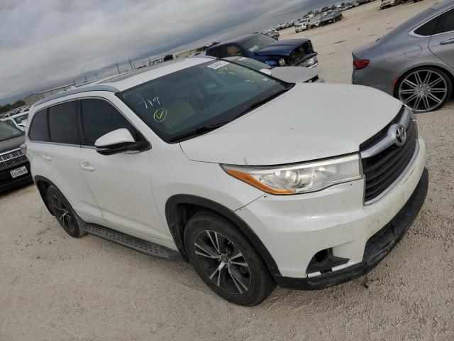 Salvage cars for sale at San Antonio, TX auction: 2016 Toyota Highlander XLE