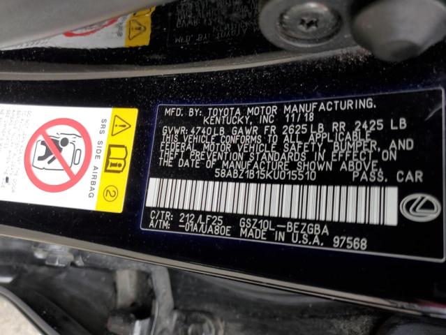 2019 LEXUS ES350 58ABZ1B15KU015510