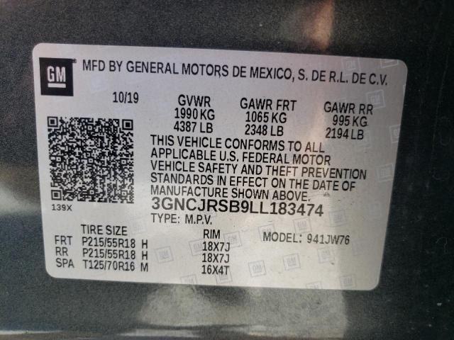 2020 CHEVROLET TRAX PREMI 3GNCJRSB9LL183474
