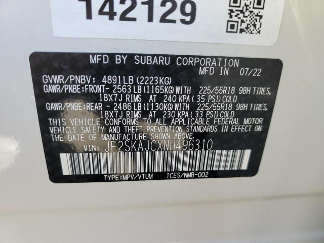 JF2SKAJCXNH496310 Subaru Forester Sport