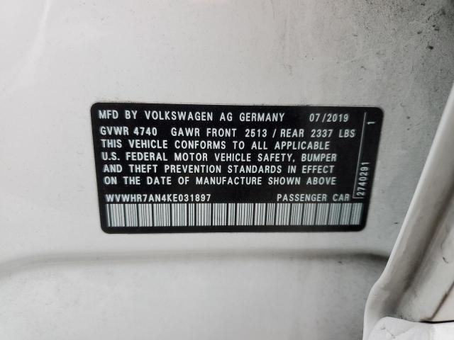 2019 VOLKSWAGEN ARTEON SEL WVWHR7AN4KE031897