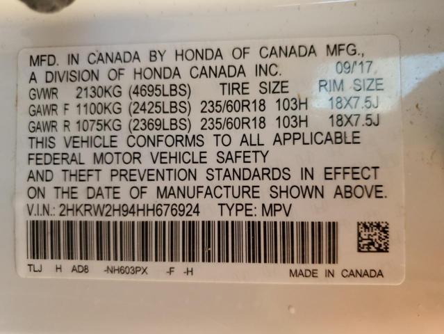2017 HONDA CR-V TOURI - 2HKRW2H94HH676924
