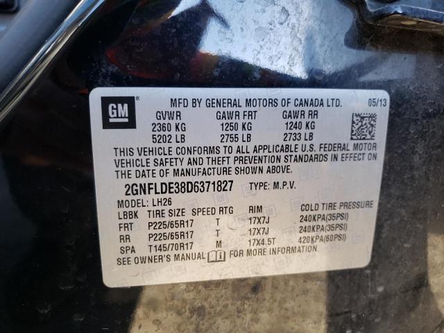 VIN 2GNFLDE38D6371827 2013 CHEVROLET EQUINOX no.10