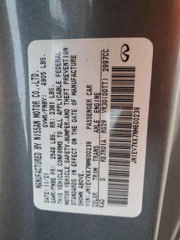 2022 INFINITI Q60 LUXE JN1EV7KK7NM600239