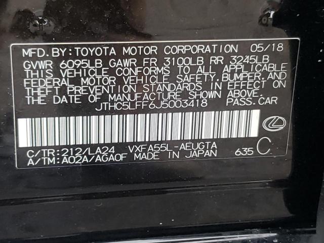 2018 LEXUS LS 500 JTHC5LFF6J5003418