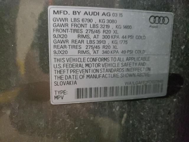 2015 AUDI Q7 PREMIUM - WA1LGAFE2FD020649