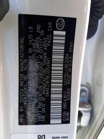 2020 LEXUS ES 350 LUX 58AEZ1B19LU054941