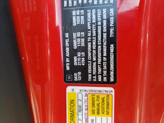 2017 BUICK CASCADA SP W04WJ3N5XHG074634