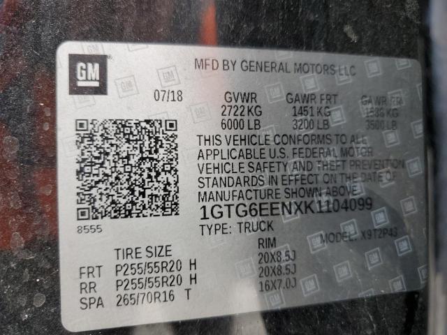 2019 GMC CANYON DEN 1GTG6EENXK1104099