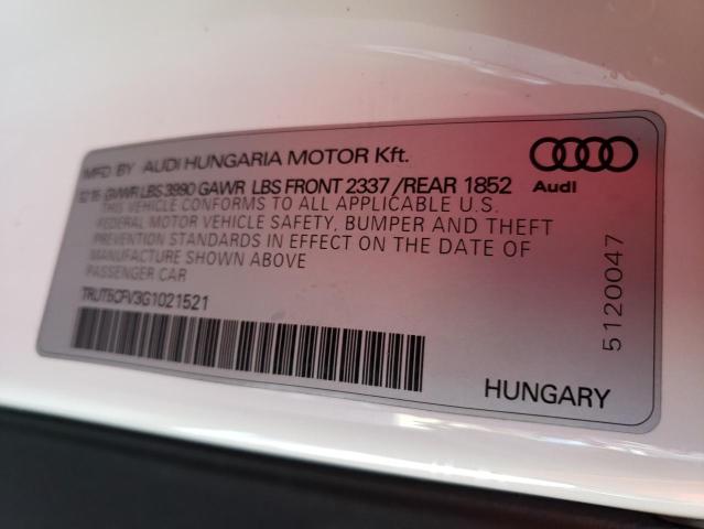 2016 AUDI TT TRUT5CFV3G1021521
