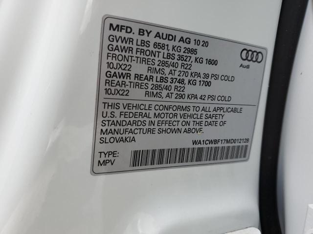 2021 AUDI SQ8 PRESTI WA1CWBF17MD012128