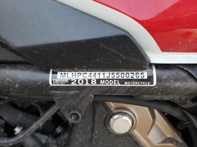 2018 HONDA CBR500 R MLHPC4411J5500265
