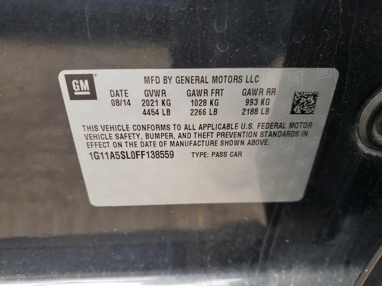 1G11A5SL0FF138559 2015 CHEVROLET MALIBU - Image 10